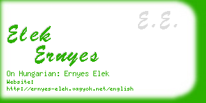 elek ernyes business card